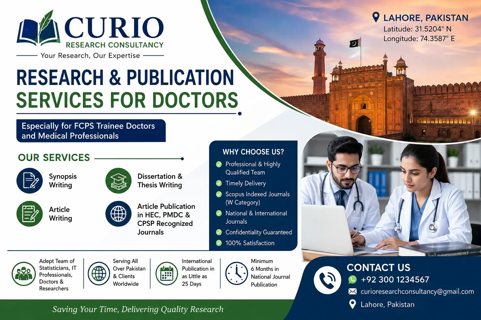 Research Consultancy Services for FCPS Trainee Doctors & Medical Professionals